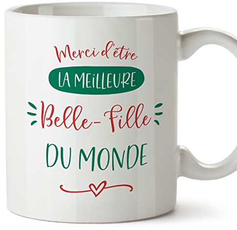 Mugffins Tasses pour BELLE-FILLE - En Français - Cadeau original pour BELLE-FILLE - MERCI MEILLEURE FAMILLE - 11 oz