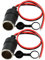 GTIWUNG 2 Stück Zigarettenanzünder Buchse mit Staubschutz, 12v KFZ Buchse, Kupplung Zigarettenanzünder Weiblich, KFZ Stecker Buchse, 16AWG 30CM/1FT