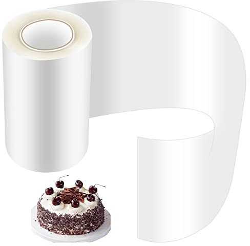 Tortenrandfolie, Transparent Acetat Rolle, 8cm x 10m Clear Rolle Kuchen halsbänder, Acetat Foile, Acetat Kuchenstreifen, Azetatfolie Torte, Tortenfolie Rolle, für Tortendekorationen Mousse Kuchen