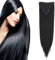 Cybelleza Clip in Extensions wie Echthaar Haarverlängerung Haarteil 8 Teile Set Glatt Lang Günstig Haarverdichtung Synthetische Haare für Frauen 60cm (Schwarz)