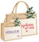 AMBERGER DESIGN by A&M Osterhage amd Geschenk Dankeschön | Lehrerin Erzieherin Hebamme mit Herz & Name personalisiert Jutetasche Baumwollfront Kleine Geschenk-Tasche Abschied Kindergarten Kita Schule