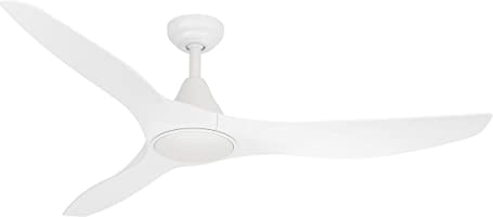 EGLO Deckenventilator Portsea, 3 Flügel Ventilator mit Beleuchtung und Fernbedienung, Sommer Winter Betrieb, Farbwechsel kalt–warmweiß, Kunststoff in Weiß matt, DC Motor, leise, Ø 132 cm