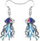 NEWEI Cute Emaille Wal Oktopus Qualle Hai Ohrringe Seepferdchen Strand Schmuck für Damen Frauen Mädchen Meerestiere Geschenke (Blaue Qualle)