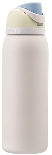 Owala FreeSip Isolierte Edelstahl-Wasserflasche mit Strohhalm für Sport und Reisen, BPA-frei, 1,2 l, Iced Breeze