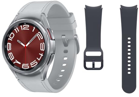 Samsung Galaxy Watch6 Classic Bluetooth, 43 mm + Correa de recambio - Smartwatch, Control de Salud, Seguimiento Deportivo, Batería de Carga Rápida, Plateado (Versión Española)