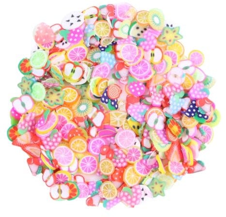 COHEALI 300 Pcs Nail Fruit Slices Fruit Nail Charms Nail Art Glitters DIY Crafts for Nail Strawberry Decor Nail Embellishments Fruit Charms for Nails Decorations Cosmetic