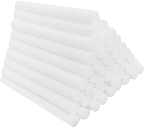 SKHAOVS 60 Stück Luftbefeuchter Sticks Baumwolle Luftbefeuchter Filter Docht Ersatz, Luftbefeuchter Filter Baumwolle Nachfüllung, Saugfähige Schwammstäbchen, für Tragbare Persönliche Mini