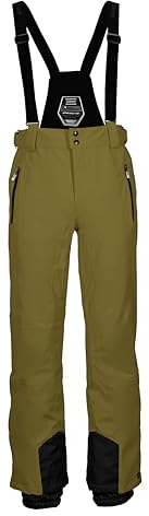 killtec Herren Skihose/Funktionshose mit abnehmbaren Trägern, Kantenschutz und Schneefang Enosh, Blasses Oliv, 3XL, 30920-000