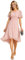 Ever-Pretty Robe d'Invité de Mariage Femme Longueur Manches Volantées Plissé Mousseline Au Genou Col Rond Robe de Soirée Élégante Rose 40