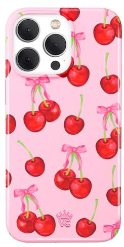 VELVET CAVIAR for iPhone 15 Pro Case - Compatible with MagSafe - 10ft Drop Tested - Pink Bows, Sweet Cherry