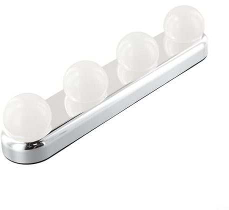 Lampada da specchio con ventosa e 4 luci LED per illuminazione specchio