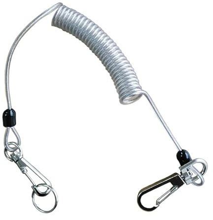 Spring Coil Safety Tool Lanyard, 30cm-1.6m Stretch, 25kg Capacity, PU Steel Construction