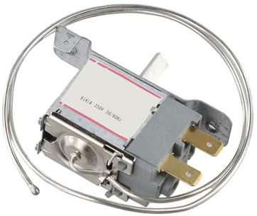Gettimore Termostato per frigorifero WPF21-EX, regolatore di temperatura a 2 pin con sonda da 50 cm, AC 220-250 V 5 (4) A 50/60 Hz, argento
