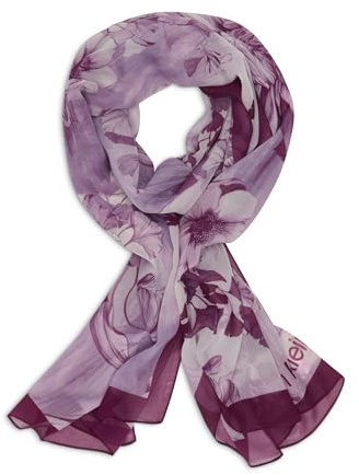 Calvin Klein Leichter Damen-Schal, Chiffon, Blumenmuster