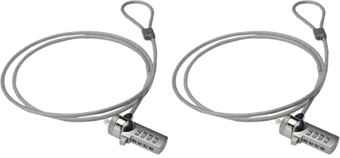 Ewent Cavo di sicurezza con lucchetto a combinazione, cavo di sicurezza per notebook, laptop, PC, proiettori, robusto cavo di sicurezza combinato in acciaio, cavo lungo 1,5 metri, 1 pezzo