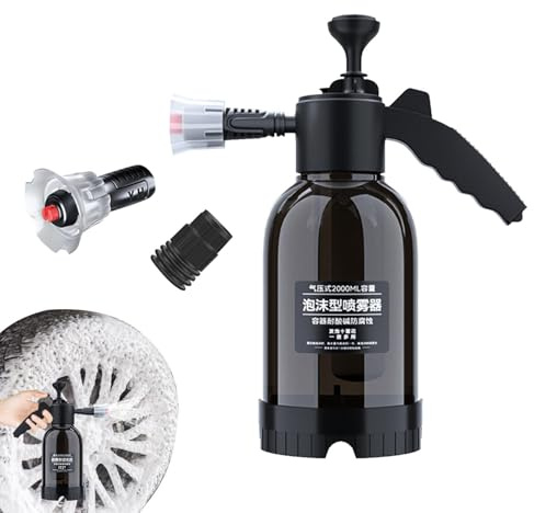 Pulverizador De Espuma | Botella con Bomba Manual de 2 litros para Detallado | Aplicador De Jabón para Lavado De Coche | para Jardín Hogar Césped Exterior Patio Limpieza y Riego de Plantas