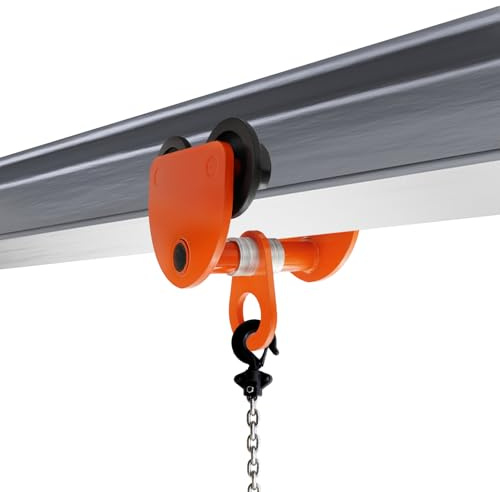 2T löparkatt 90–140 mm flänsbredd balkvagn, rullfjädring handfjädring för lyftverktyg, raka/böjda I-bärare