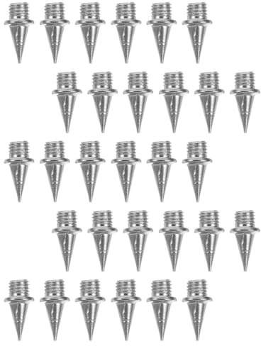 Baluue Clavos de Atletismo Acero Plata 30 Piezas para Zapatillas de Sprint | Reemplazos de Pista, 9,5mm Cortos, 3/8 Inch, Uso en Carreras Largas y Entrenamiento Intenso