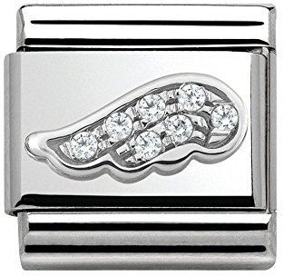 Nomination Damen-Charm Classic Composable 925 Silber Emaille Zirkonia weiß - 330304/16