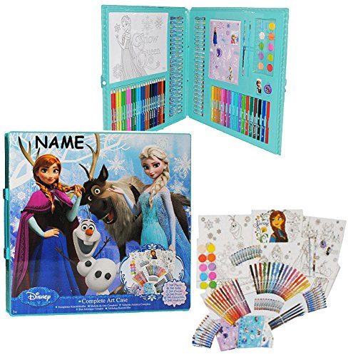 alles-meine.de GmbH 200 TLG. Set: XXL Stifte-Koffer - die Eiskönigin - Frozen incl. Namen - Malkoffer mit Stiften + Öl Pastellkreide + Sticker + Wachsmal Farben - Kinder Bast..