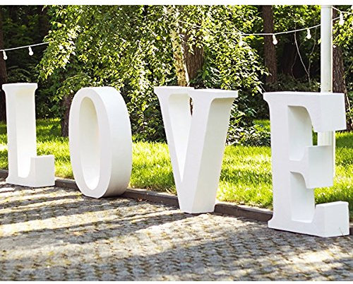 Oedim Palabras Love de Boda en Corcho | 100 cm de Altura x 15 cm de Grosor | Letras Fabricadas en Corcho Color Blanco | Letras de Corcho Elegantes y Originales