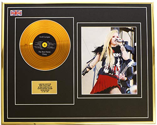 Everythingcollectible Avril Lavigne/Mini Metall Gold DISC & Foto Display/Limitierte Edition/COA/ The Damn Thing