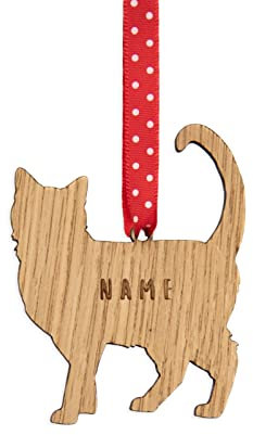 Personalised cat shaped ornament | christmas tree decorations | present for pet keepsake ornaments
