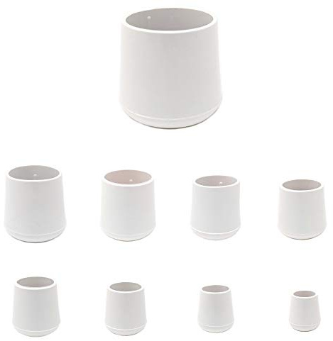 Multipurpose Feet Caps Stoppers. White Rubber Ferrules with Hard-Wearing Steel Insert - Made in Germany (White, 12mm - See Second Image Before Ordering This Size, Pack of 8)