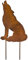 B2S BACK2SEASON Metall Stecker Wolf Edelrost Gartenstecker Beetstecker Rostfigur Gartendeko H=55 cm + 15 cm Stecker