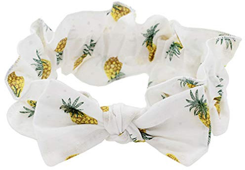 Lurrose Frauen Haarband Süße Früchte Stirnbänder Gesicht Waschen Stirnband Bogen Stirnband mit Ananas Muster Blumen Haarband Kosmetische Kopfbedeckung für Damen Mädchen Frau (Weiß)