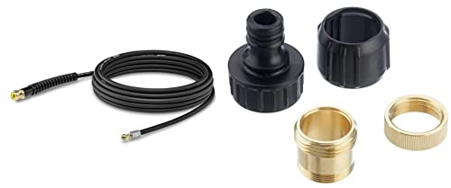 Kärcher Rohrreinigungsset PC 7.5 für Hochdruckreiniger (Länge: 7,5 m, 4 nach hinten gerichtete Hochdruckstrahlen) & 2.645-010.0 Hahnanschluss (geeignet für Innenarmaturen)