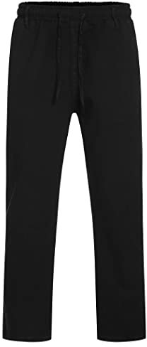COOFANDY Herren Jeans Straight Schlupfhose Schlupfjeans Regular Fit Stretch Jeanshose Männer Denim Bequeme Hosen Gummibund mit Kordelzug Schwarz L
