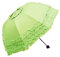 WANLIAN Princesse Dentelle Vintage Dentelle UV Soleil Parasol Pliage 3D Fleur Parapluie Broderie 3 Pliage Bleu Jours pluvieux, journées enneigées, Les journées ensoleillées sont Disponibles (vert)