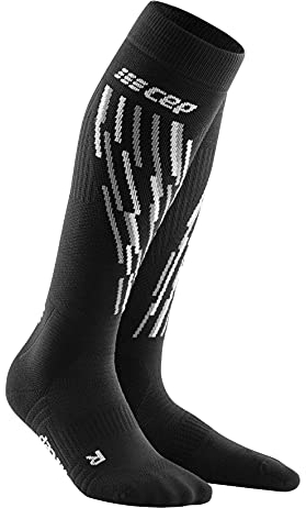 CEP - THERMO SKISOCKEN mit Kompression für Damen | Ski Kompressionsstrümpfe in schwarz/anthrazit mit weicher Fütterung - für warme Füße bei kalten Temperaturen | Größe III