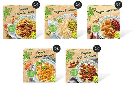 Du darfst Veggie-Paket 11+1 gratis - vegane Fertiggerichte für die Mikrowelle/Wasserbad