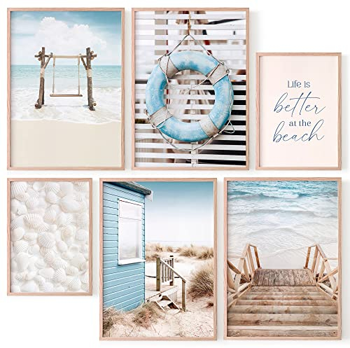 OHBIMBA® 6 Laminas Decorativas Pared Cuadros Decoracion Salon Modernos - Posters Para Pared Cuadros Decorativos Decoracion Pared lienzos decorativos - 4 de 30x40cm + 2 de 21x30cm