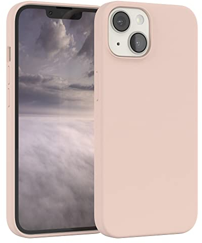 EAZY CASE Premium Silikon Handyhülle kompatibel mit iPhone 14, Slimcover mit Kameraschutz und Innenfutter, Silikonhülle, Schutzhülle, Bumper, Handy Case, Hülle, Softcase, Rosa Braun