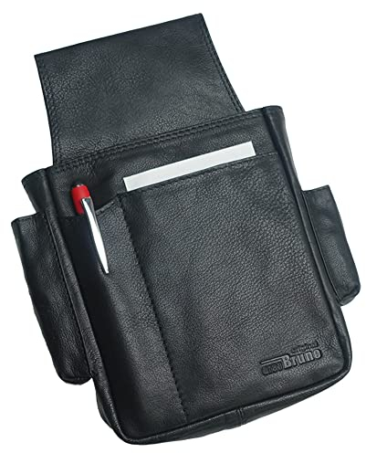 Kellnertasche Leder schwarz für Kellnerbörse stabiles Kellnerhalfter Leder Kellnerholster schwarz