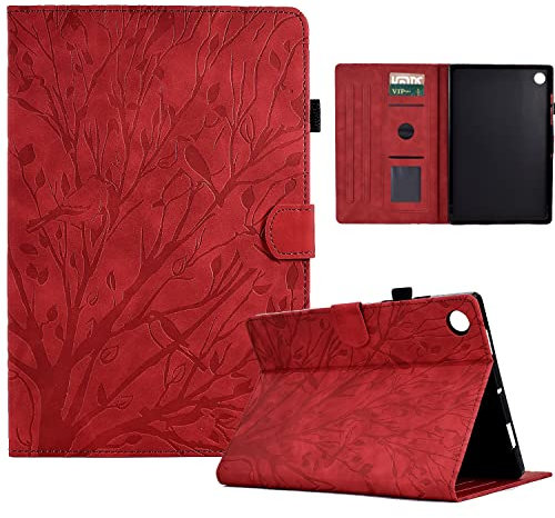 Aswant Custodia Cover per Samsung Galaxy Tab A8 SM-X200/SM-X205/SM-X207 10.5 2021/2022, Pelle PU Cover Tablet Samsung A8, Ultra Sottile Compatibile con SM-X200 / SM-X205 / SM-X207 (Rosso)