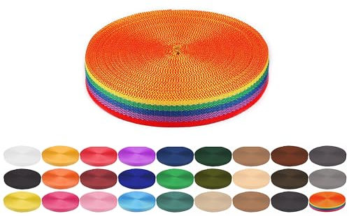 Gurtband 5 Meter aus Polypropylen PP- Gurtband Taschengurtband Breiten 20 mm 25 mm 30 mm 40 mm zur Auswahl (hier Bunt Gestreift 20 mm)