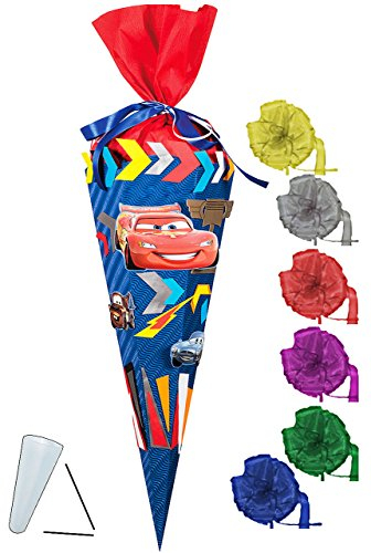 alles-meine.de GmbH komplette Füllung - Circa 200 Teile - für BASTELSET Schultüte - Cars - Lightning McQueen - mit/ohne Kunststoff Spitze - Zucker..