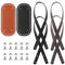 Roosea 6 Stück Taschenboden zum Häkeln Gehäkelter Taschenboden PU Leder Boden Tasche Häkeln Mit Löchern Bag Shaper bottom, und Taschenhenkel für Häkeltaschen DIY Handtasche Taschen Strickbeutel