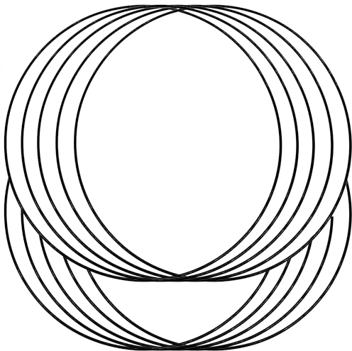 SILARLAIT 10 Stück Metallring Schwarz, 3mm 30cm Metallringe zum Basteln, Drahtringe zum Basteln für Wickeltechnik Traumfänger Floristik Hochzeitskranz Weihnachtsdekoration (30cm)
