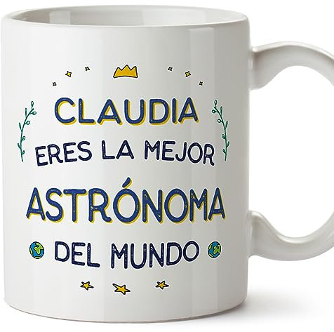 MUGFFINS Tazas Personalizadas para ASTRÓNOMA mujer - En Español - Mejor del Mundo - 11 oz / 330 ml - Regalo Personalizable original y divertido