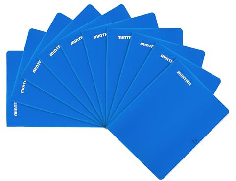 MINTRA LOT DE 10 Cahiers 90 gm agrafé couverture Poly 24x32 grands carreaux (seyes) 48 ou 96 pages assorties : Des cahiers pratiques et colorés pour une organisation optimale (48 pages, Bleu)