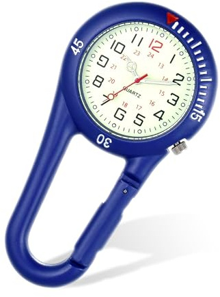 uinnossvc Taschenuhr für Krankenschwestern, beleuchtete Schlüsselanhängeruhr, Krankenschwesteruhr Digitaluhr für Arbeiter, Krankenschwestern Fob Watch, Unisex, Karabineruhr, Karabineruhr mit