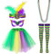 Hifot Mardi Gras Kostüm Zubehör Set Damen Tüllrock Mardi Gras Ketten Masken Haarband Faschingskostüme Karneval Kostüm Damen