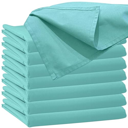 Glatte Bettlaken 90x200 cm ohne Gummizug Türkis Uni Baumwolle | Einfache Klassische Hotel Betttuch ohne Spanngummi - Hotel Laken Haushaltstuch Baumwollstoff Waschbar