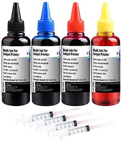 Hallosun 400ml Tinte Refill Kit Kompatibel mit Canon Tintenpatrone PG-560 CL-561 PG-540 CL-541 PG-540XL CL-541XL 541XL 560XL 561XL PG-40 usw Serie Kompatibel mit CISS CIS System