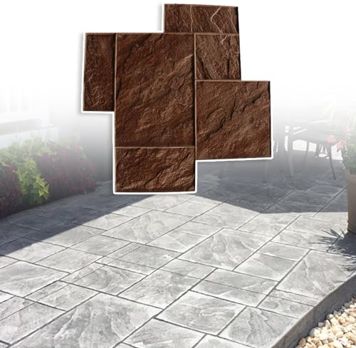 Blazea Stone Texturing Stamp Concrete Mats, 36inch Concrete Stamp Forms Paver, Polyurethane Stamping Imprint Molds for Terrace/Garden/Stoop (Color : 5 PCS)
